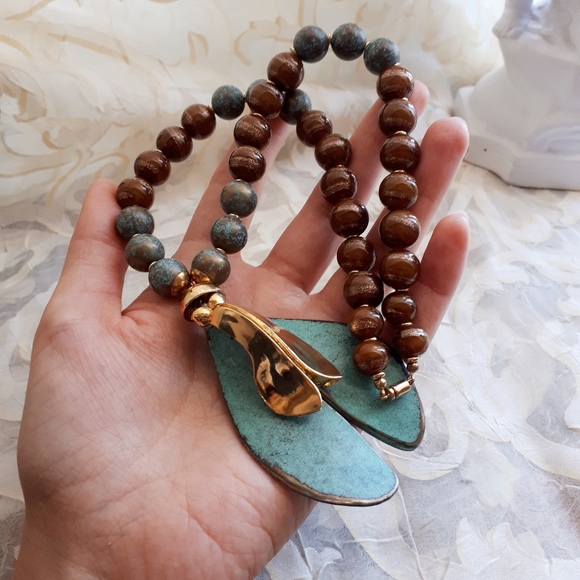 Venetian Morano Glass Beads Spinning Maple Necklac - Picture 9 of 10